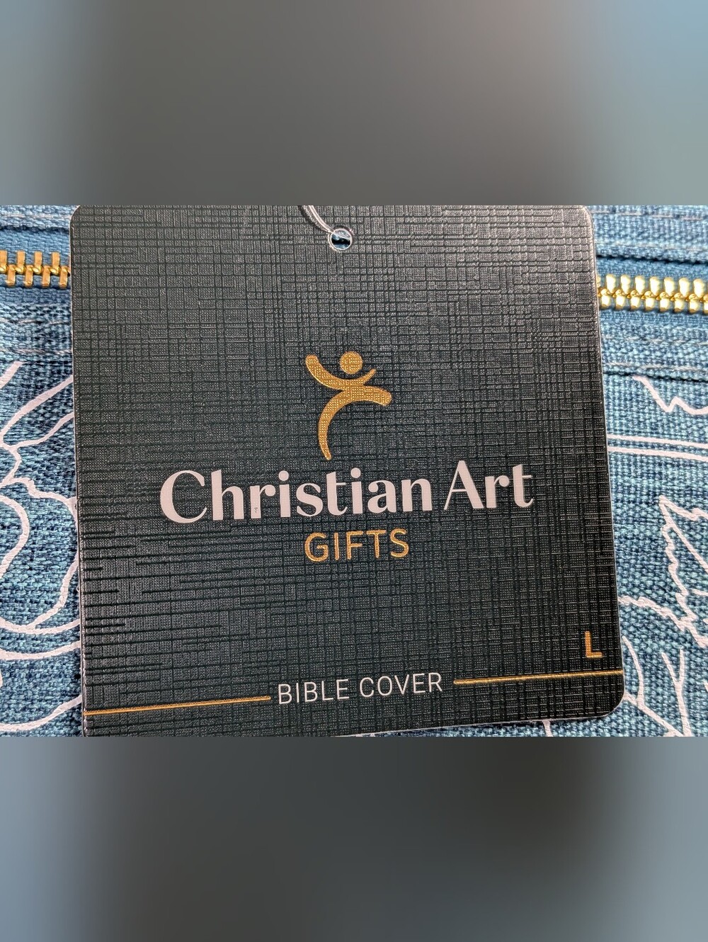 Christian Art Gifts Blue Floral Women’s Tri Fold Bible Book Cover Size L - Picture 2 of 14